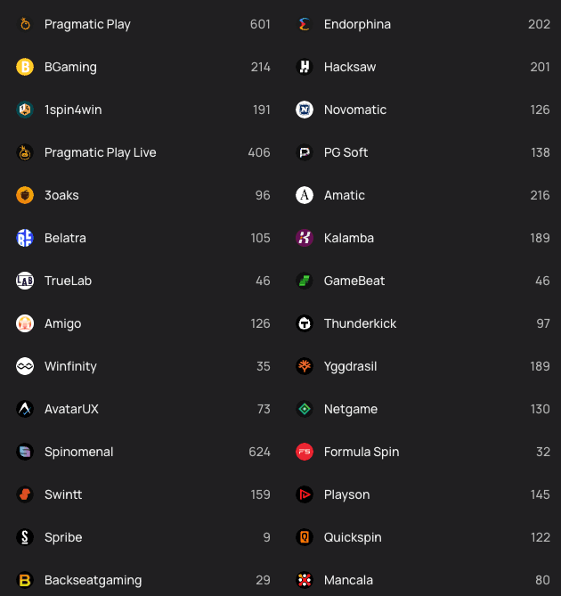 Flagman casino spēļu izstrādātāji
