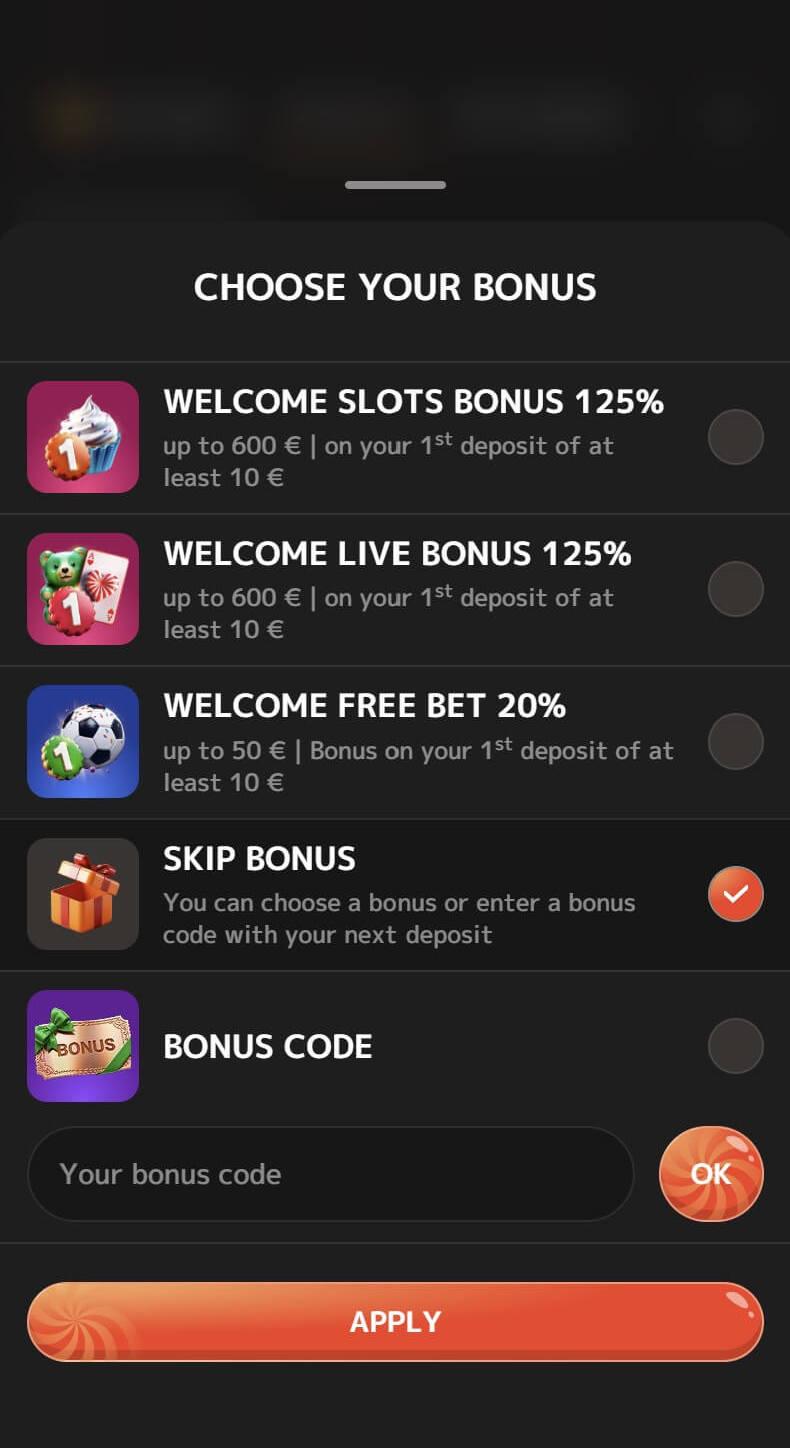 Iris Casino iepazīšanās bonusa izvēle