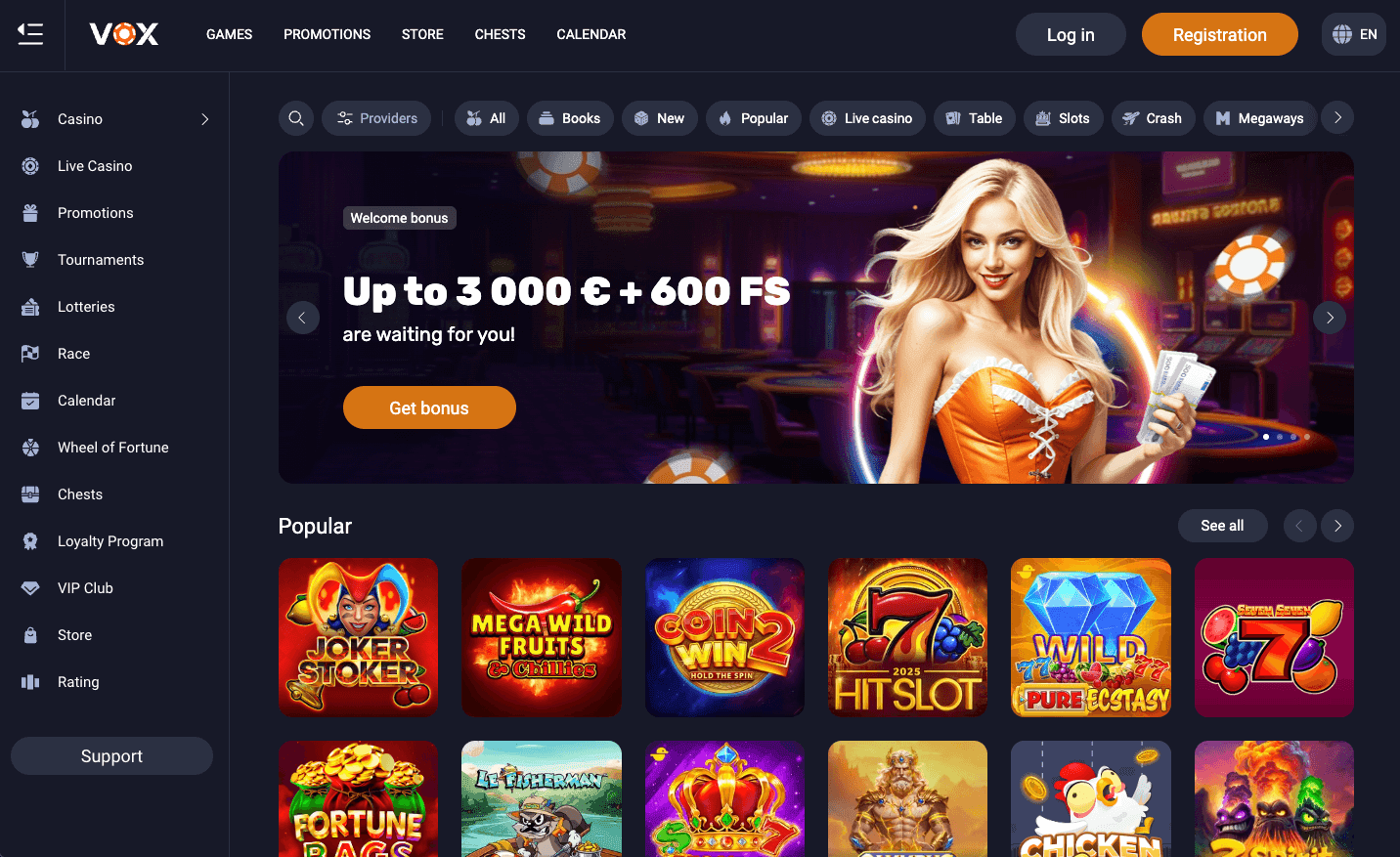 Vox Casino dizains 1