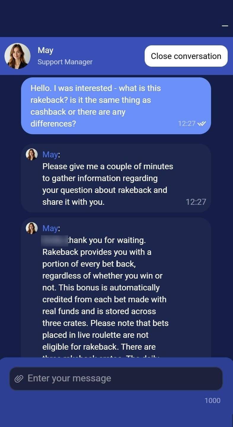 Saruna ar Fugu Casino klientu atbalstu par rakeback