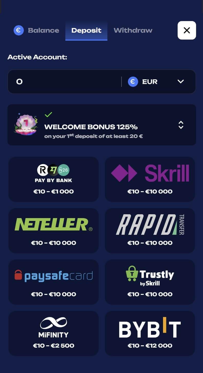 Fugu Casino maksājumu metožu izvēle